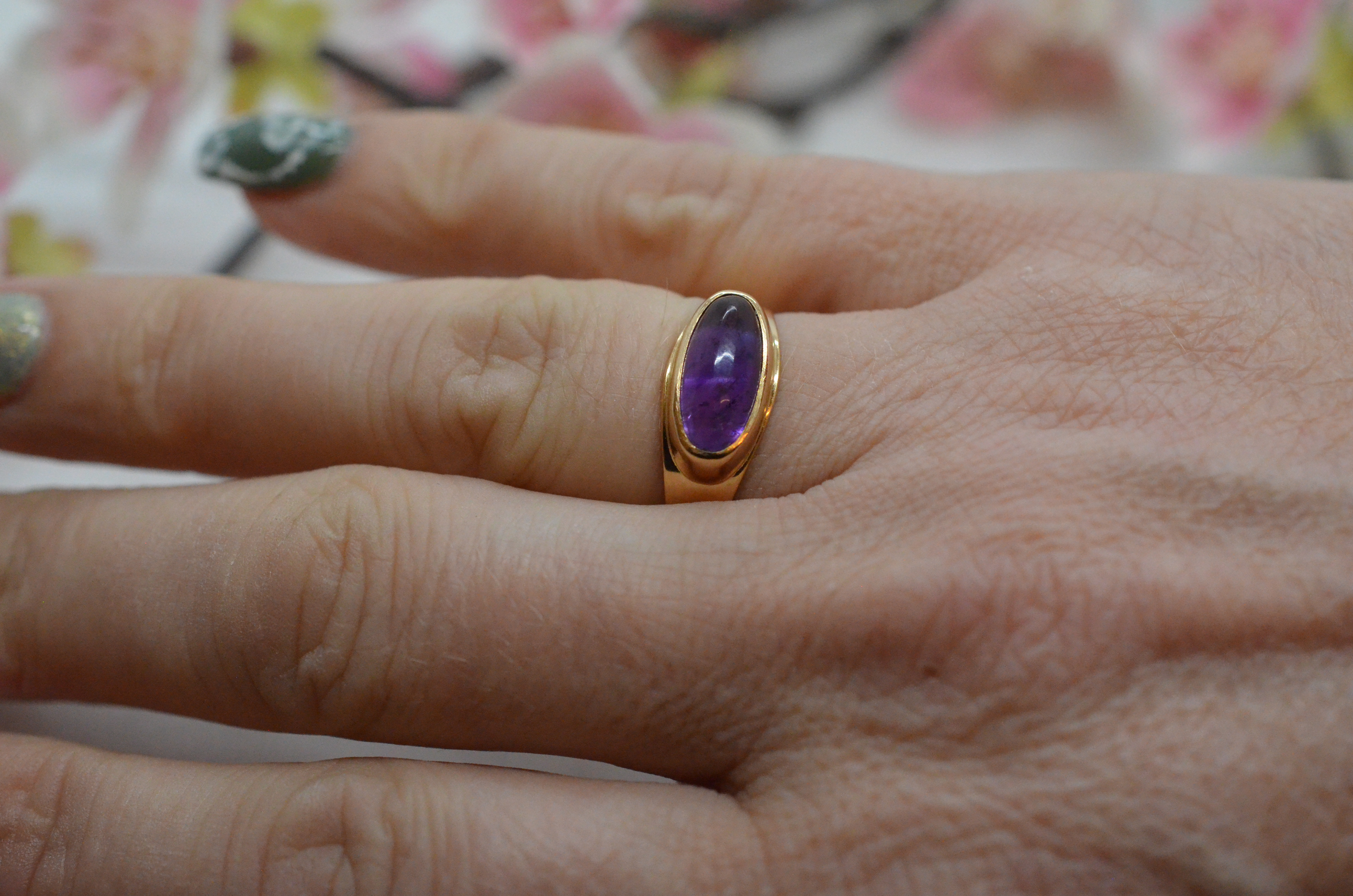 Vintage 18k ring med ametist, 1964 - 5