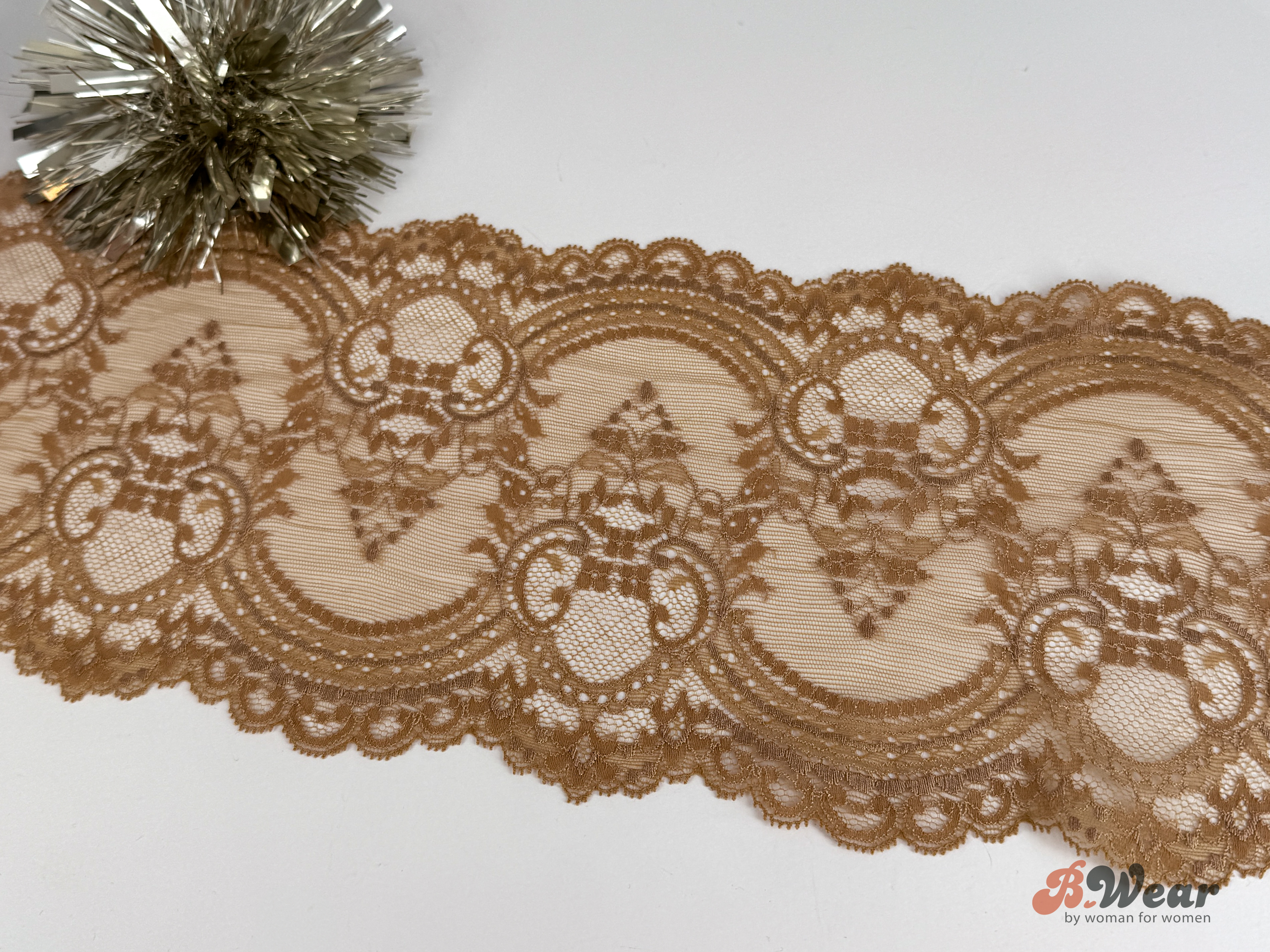 Stretch lace in beautiful light copper 21 cm