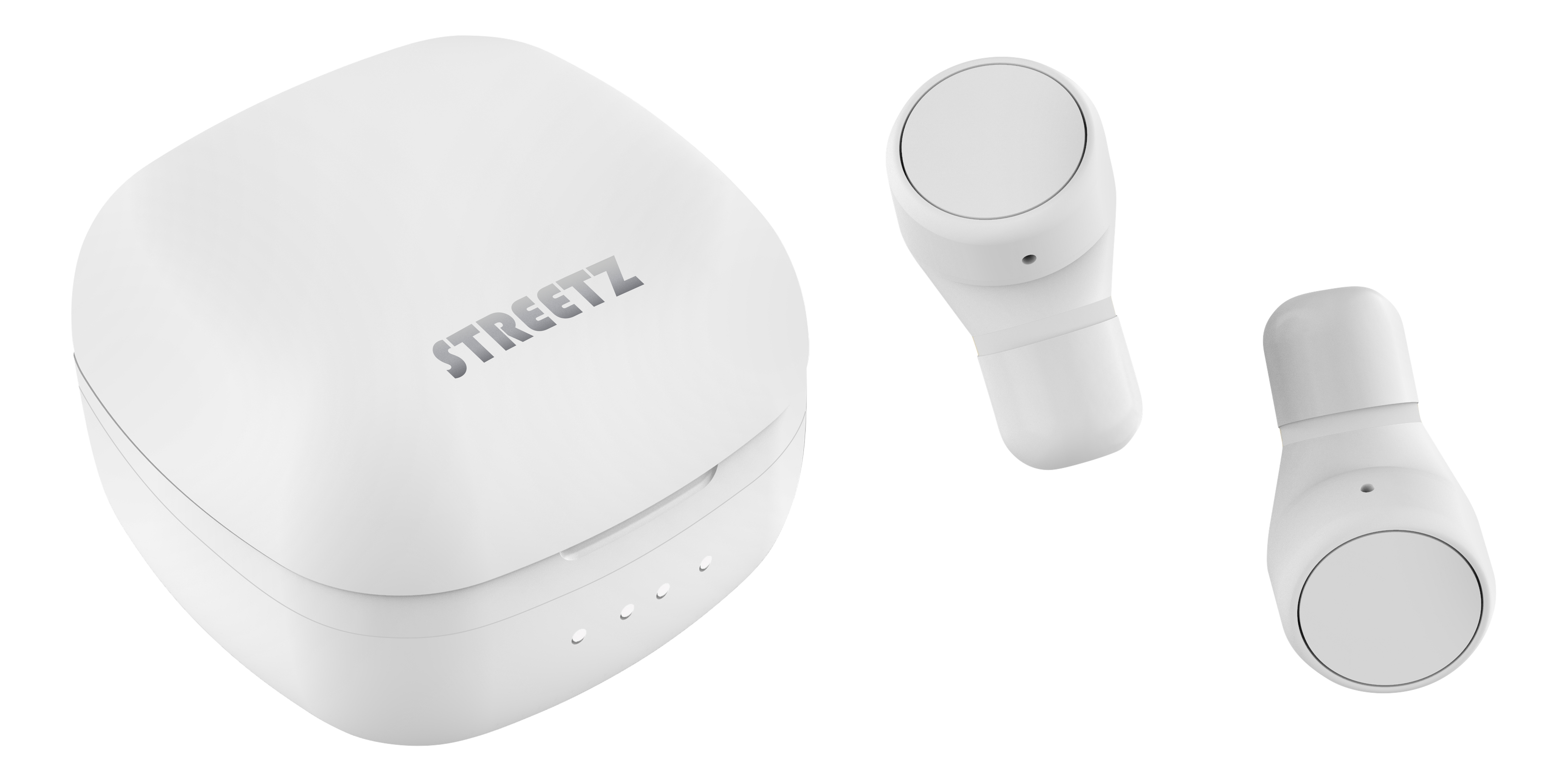 Streetz, Trådlösa hörlurar med laddningsfodral, True Wireless Stereo, vit - 3