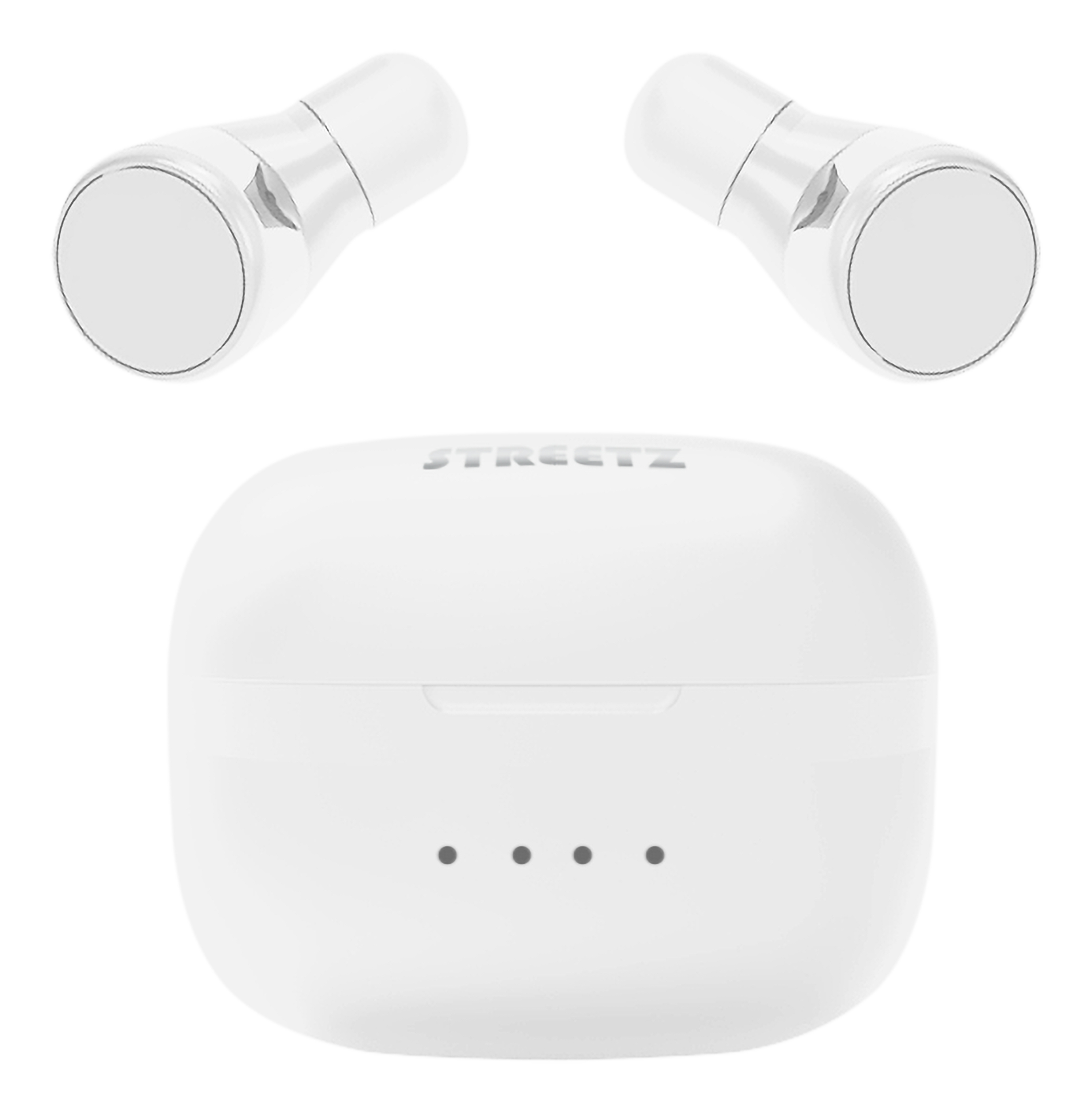 Streetz, Trådlösa hörlurar med laddningsfodral, True Wireless Stereo, vit
