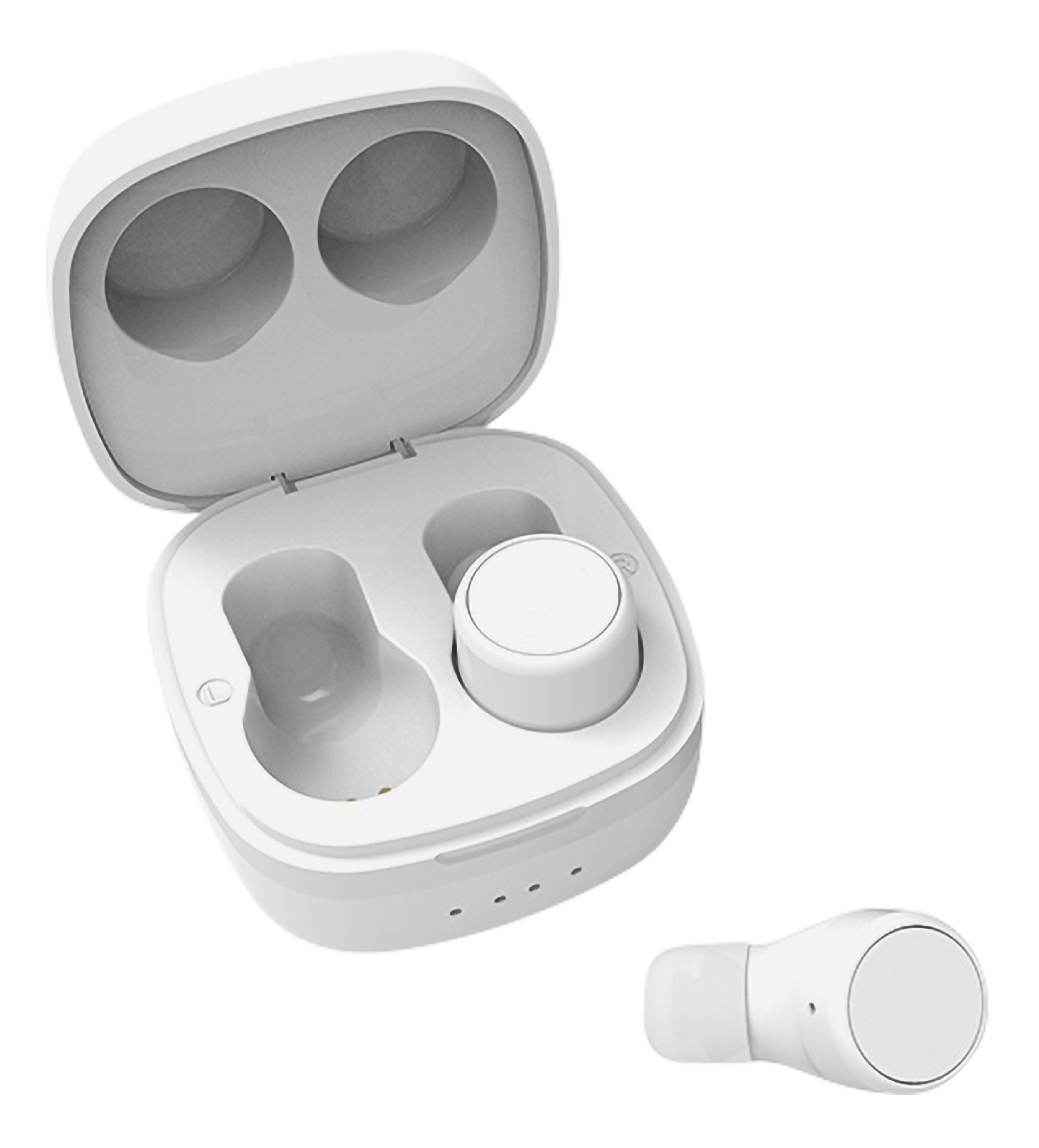 Streetz, Trådlösa hörlurar med laddningsfodral, True Wireless Stereo, vit - 2
