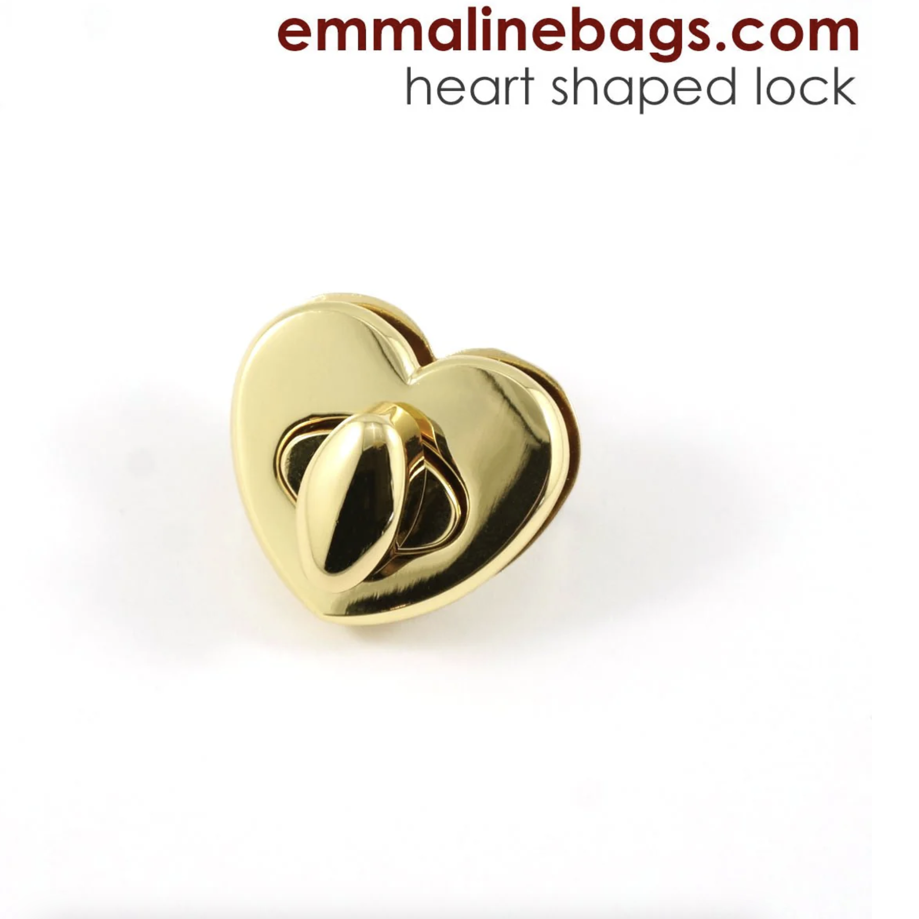 Heart Shaped Bag Lock - Gold