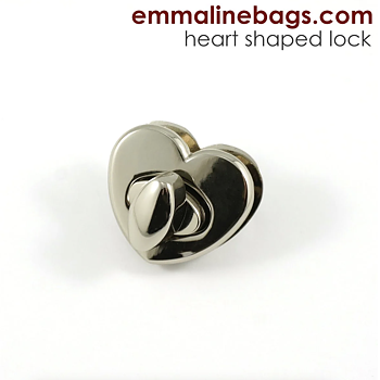Heart Shaped Bag Lock - Nickel