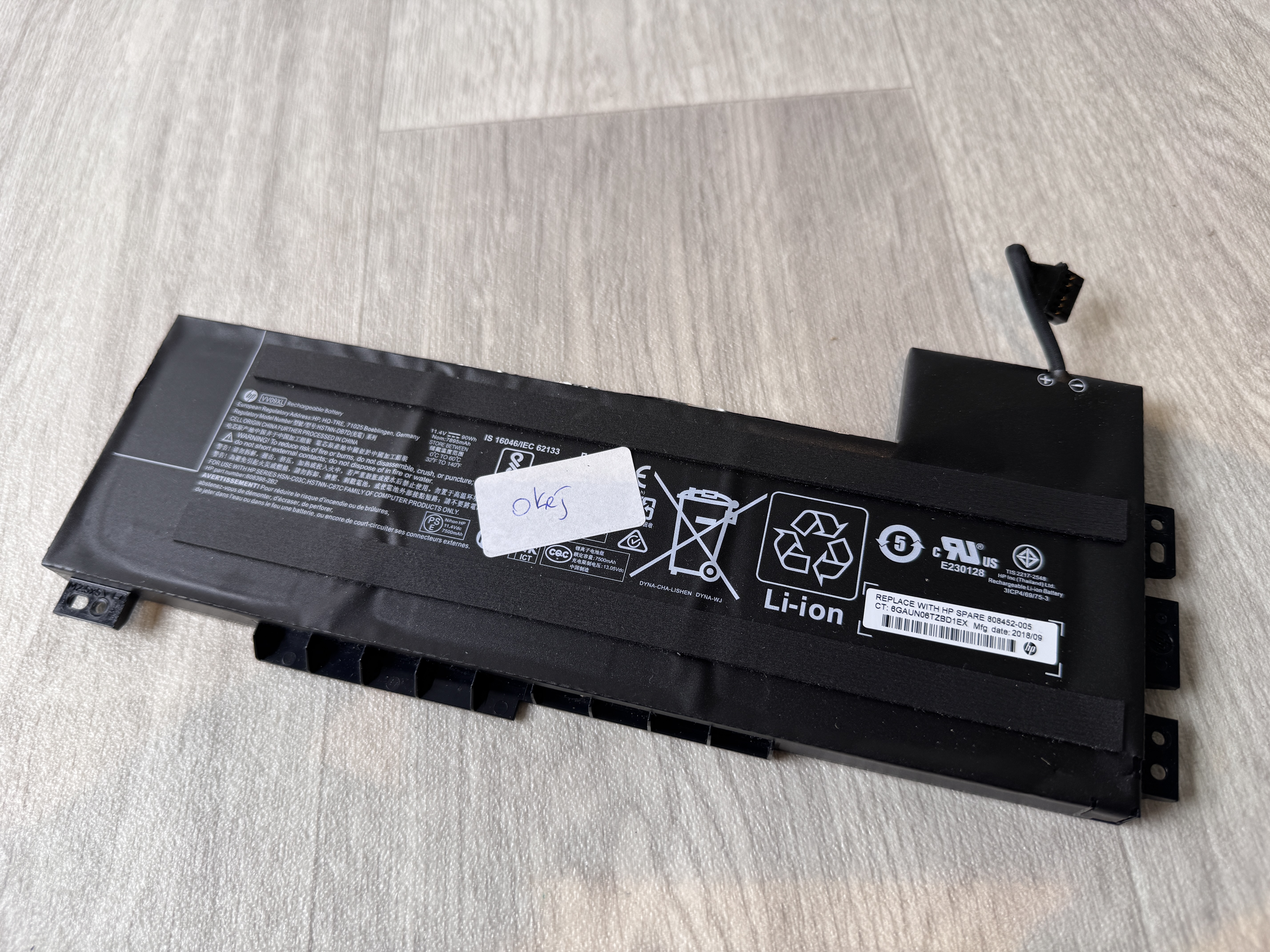 Original HP Batteri till Zbook 15 G3 G4 VV09XL 90WH 7895mAh 11.4v