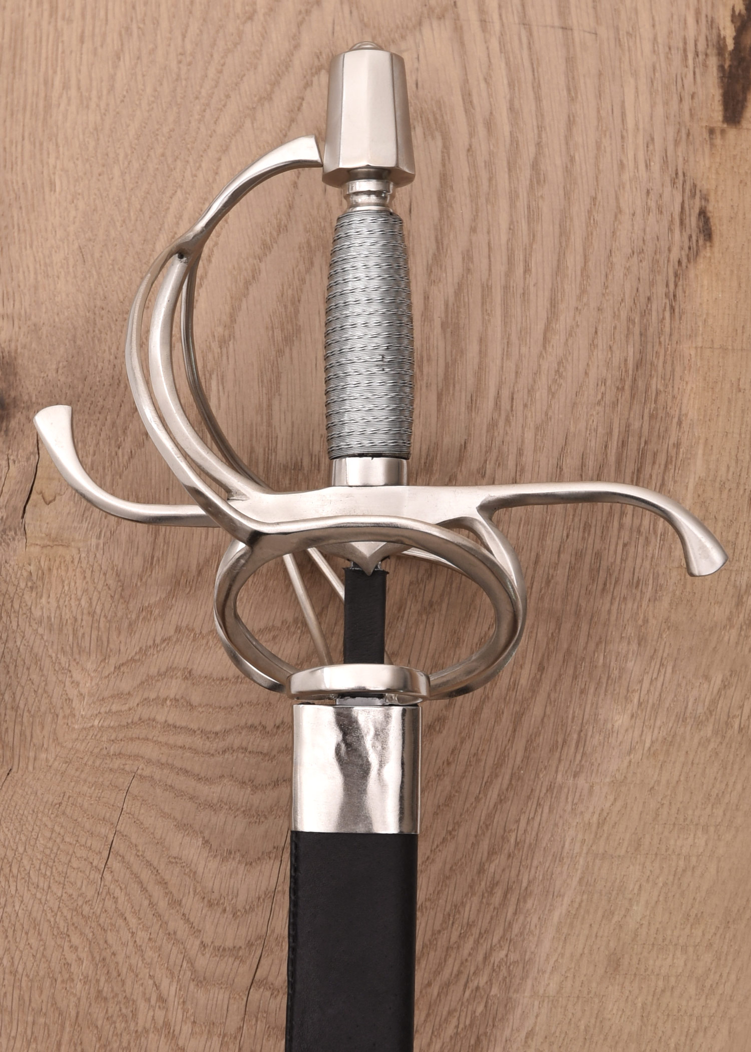 Swept Hilt Rapier with Broad Blade, Wire-wrapped Grip  - 2