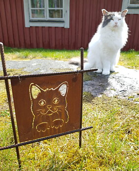 Trädgårdsskylt - Katt