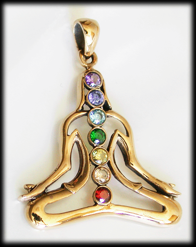 Lotusställning. Chakra halsband i brons. - 3
