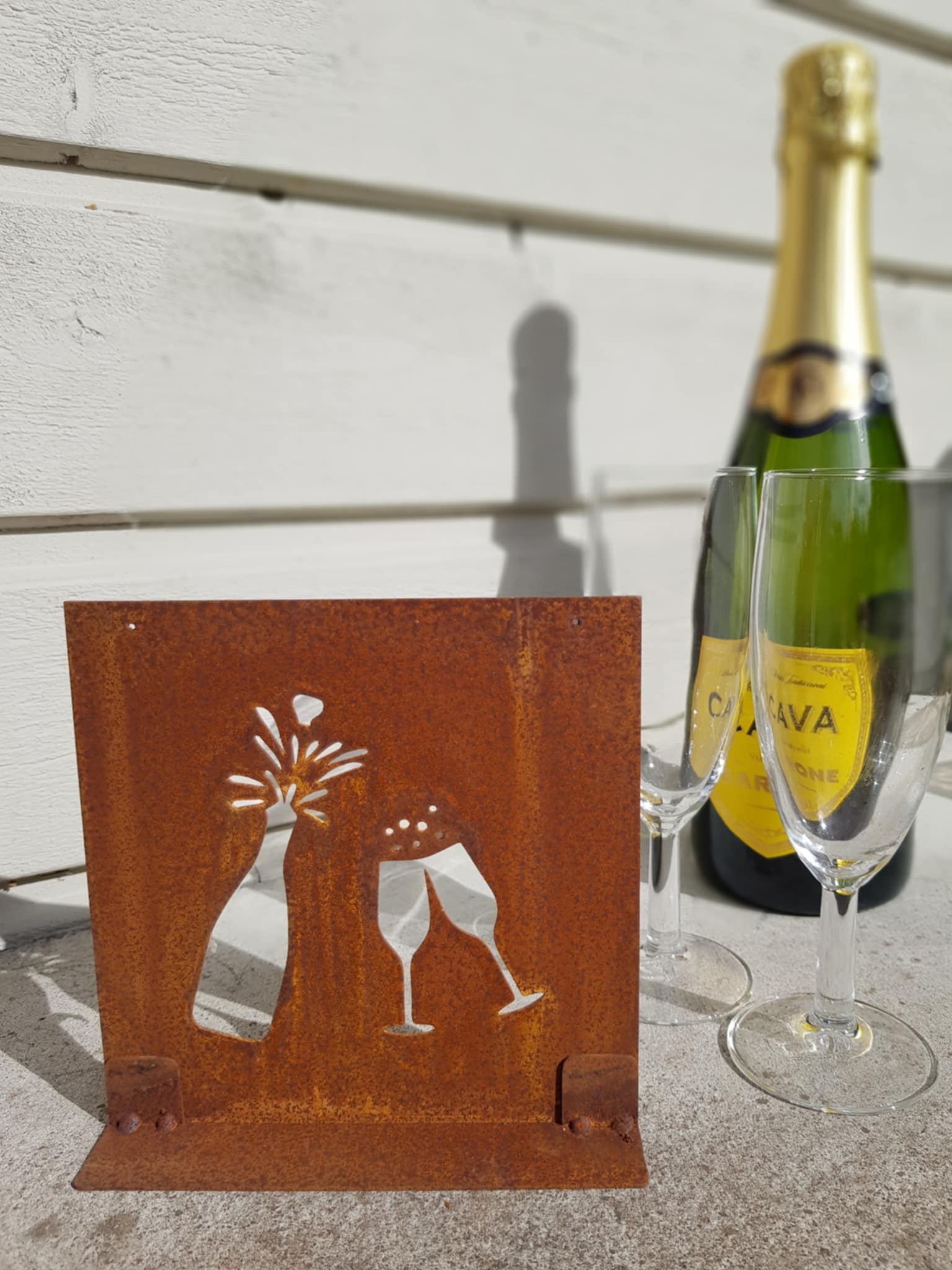 Trädgårdsskylt - Fira Champagne