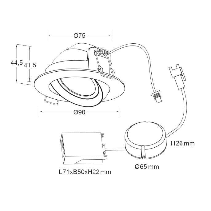 DESIGNLIGHT MPT-306B 7,4W Vinklingsbar 3000K 6-pack Svart - 3