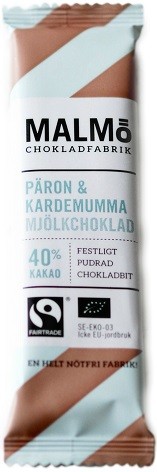 Malmö Chokladfabrik Bar Malmöbar Päron & Kardemumma 40% - Ekologisk, 25 g