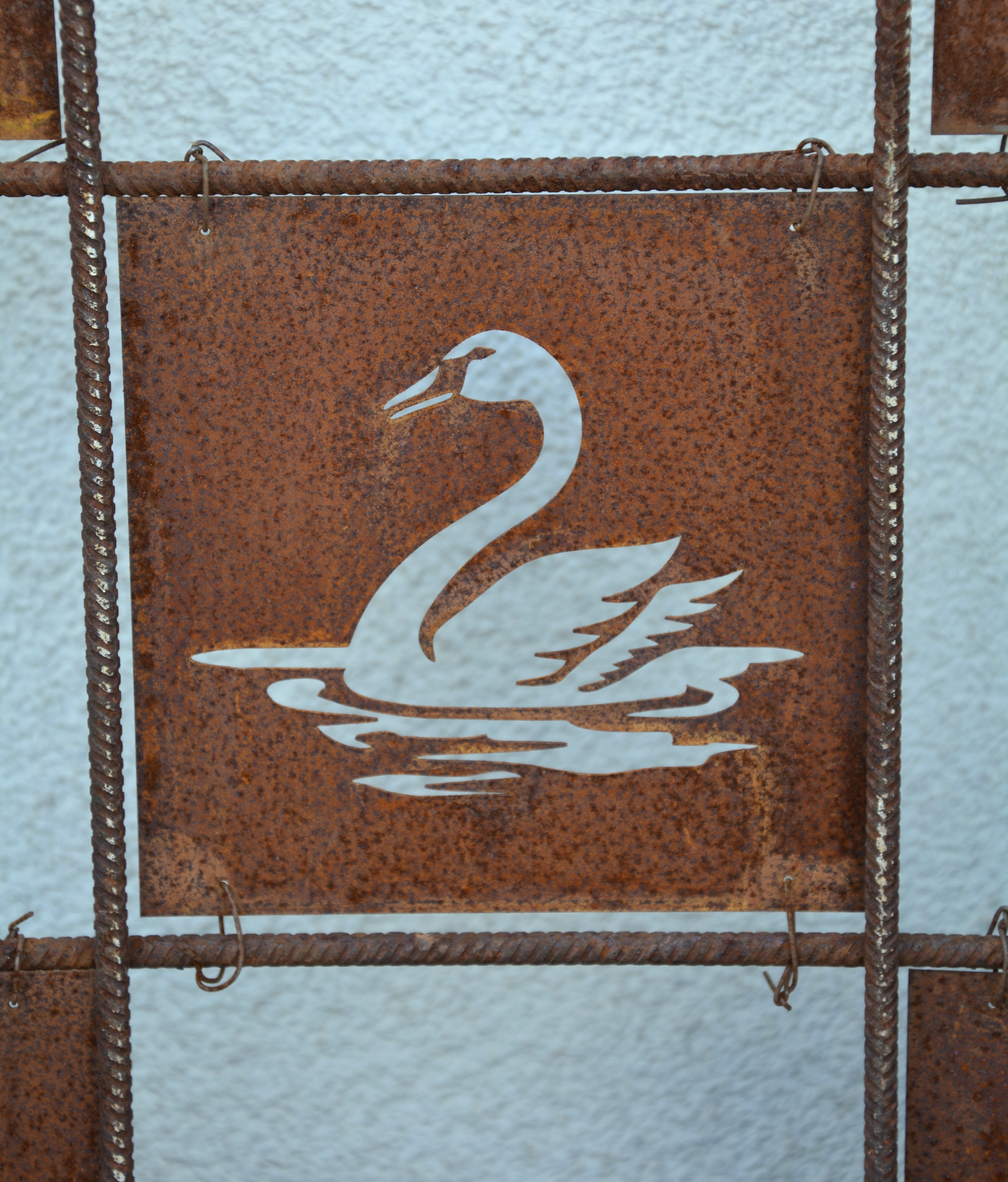 Rostig skylt till armeringsnät SVAN 14 cm