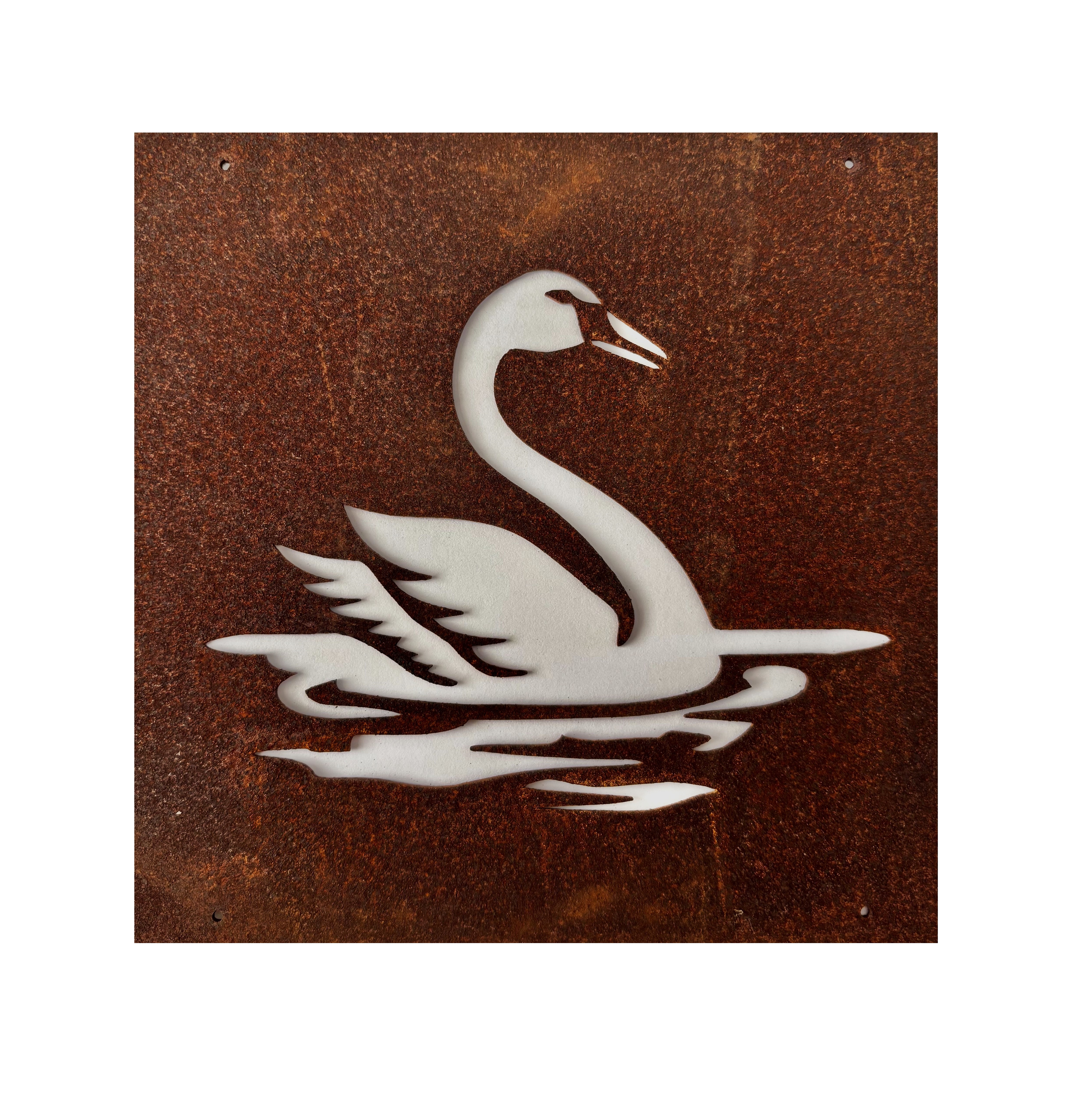 Rostig skylt till armeringsnät SVAN 14 cm