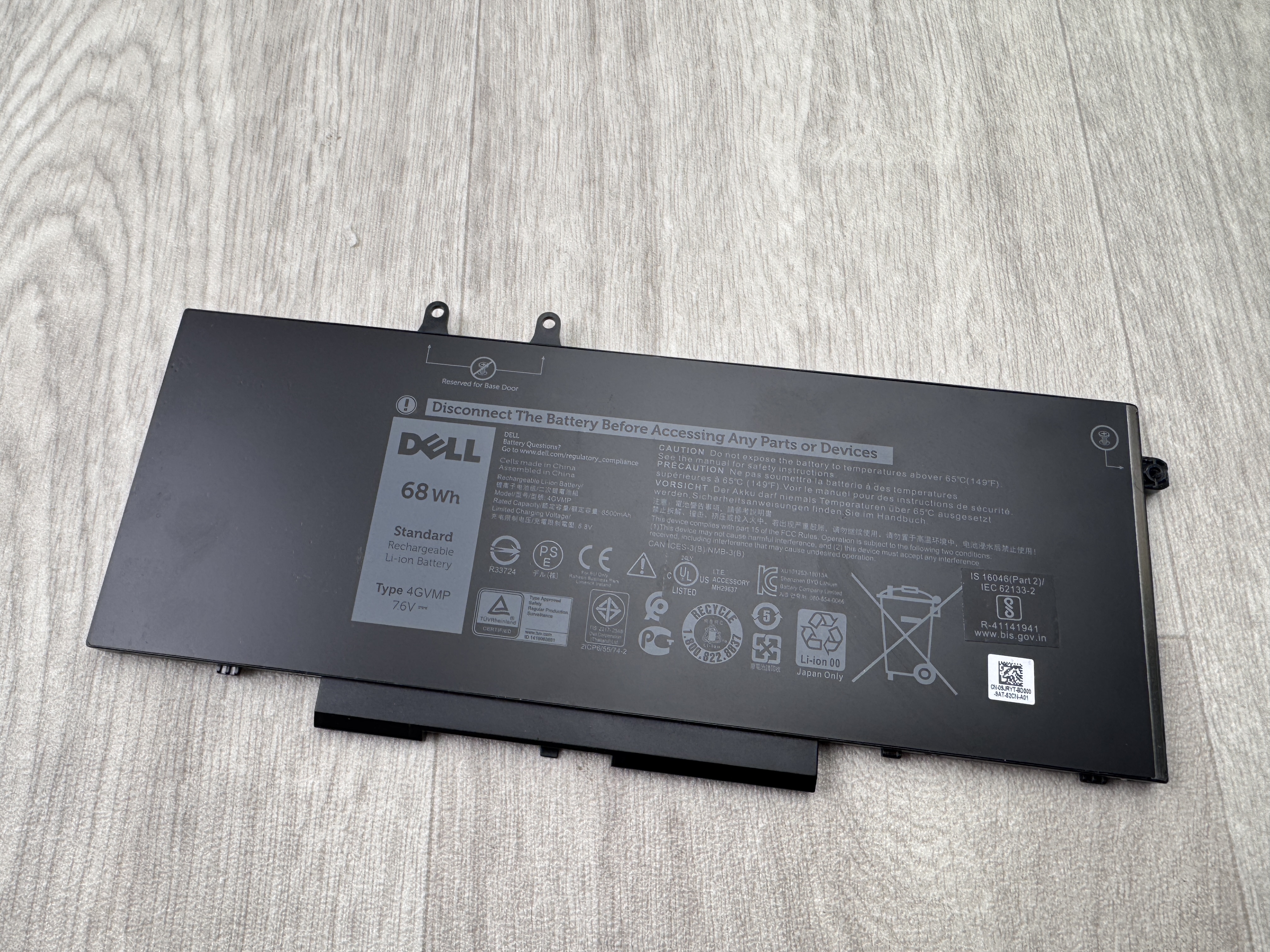 Begagnad Original Dell Batteri 4GVMP 5400 5500 68Wh 8500mAh
