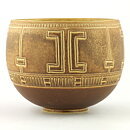 ヨスタ・ルーベンソン  一点もの  茶色いボウル  レリーフ装飾  17cm  1960年代