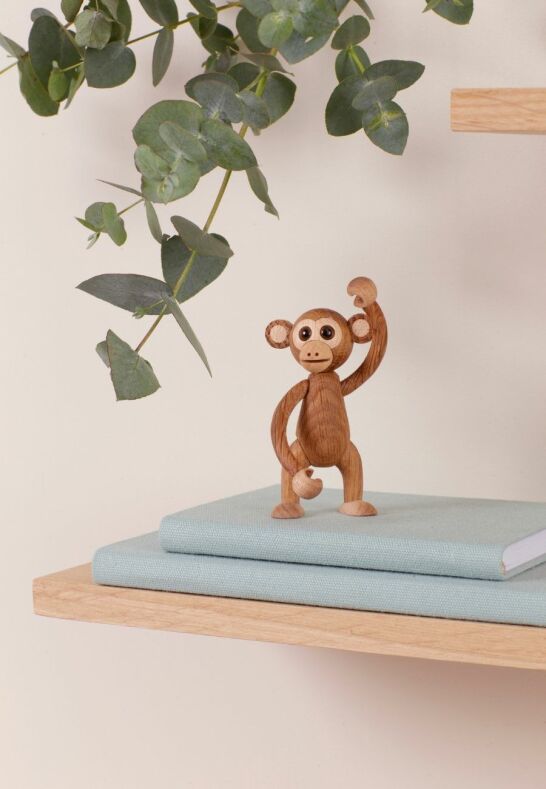Swing Monkey Wooden Decoration 8 cm Oak - 3