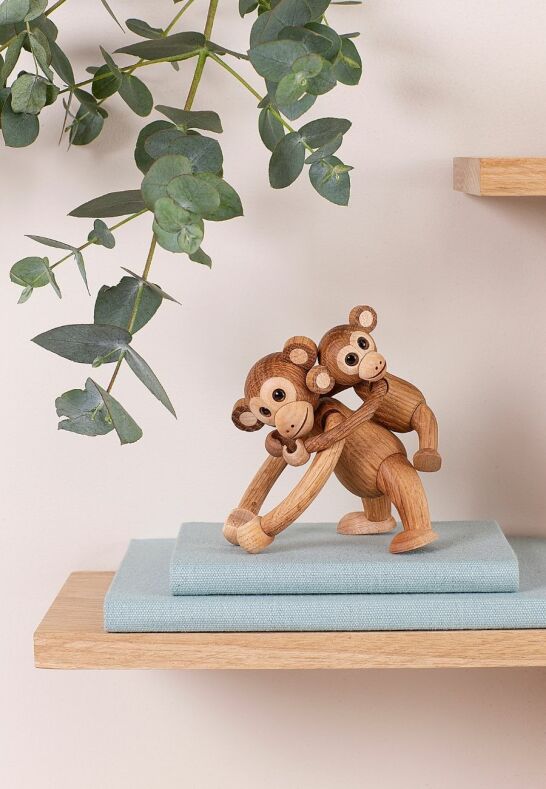 Swing Monkey Wooden Decoration 8 cm Oak - 5