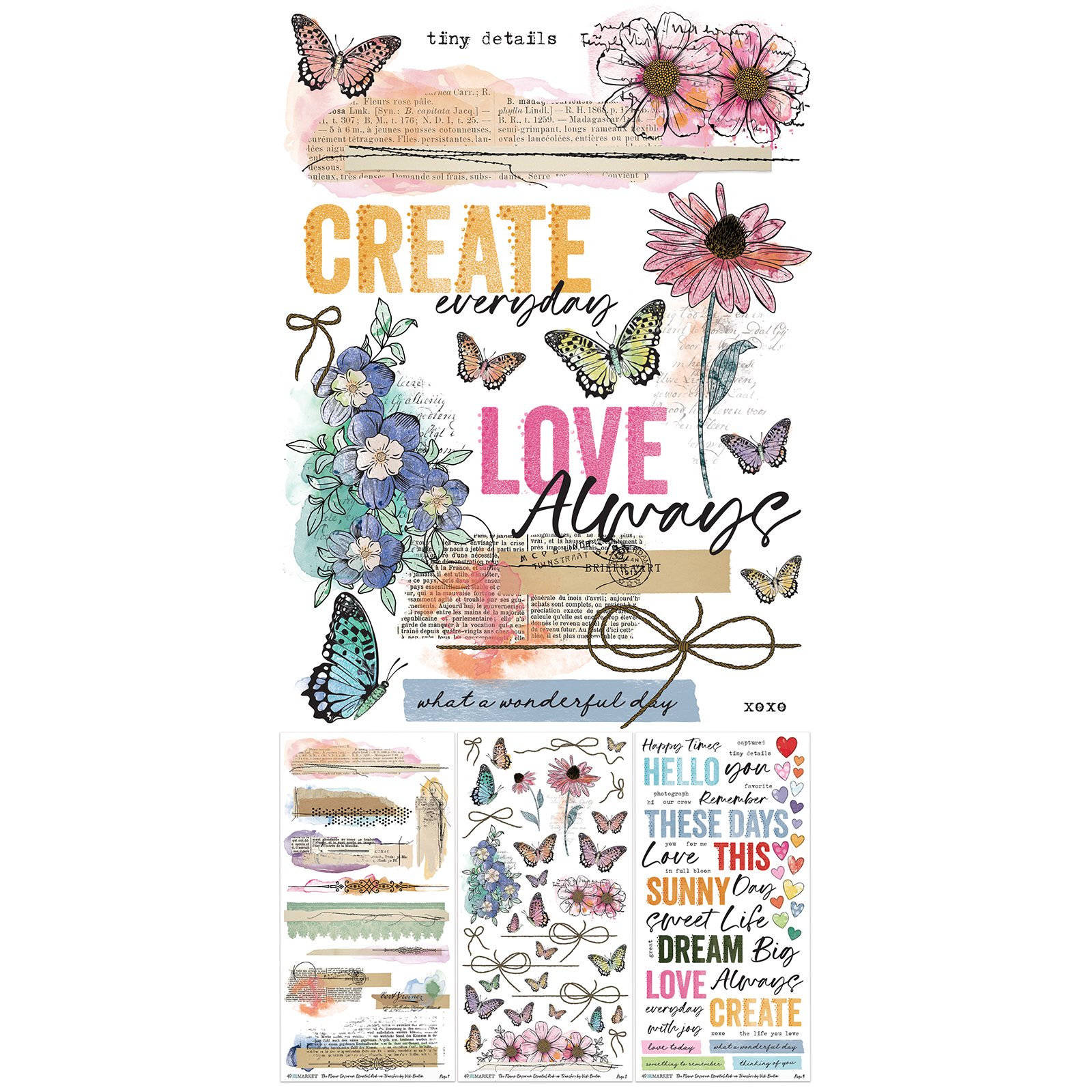 49 And Market - Rub-On Transfer Set - The Flower Emporium Essential - 2