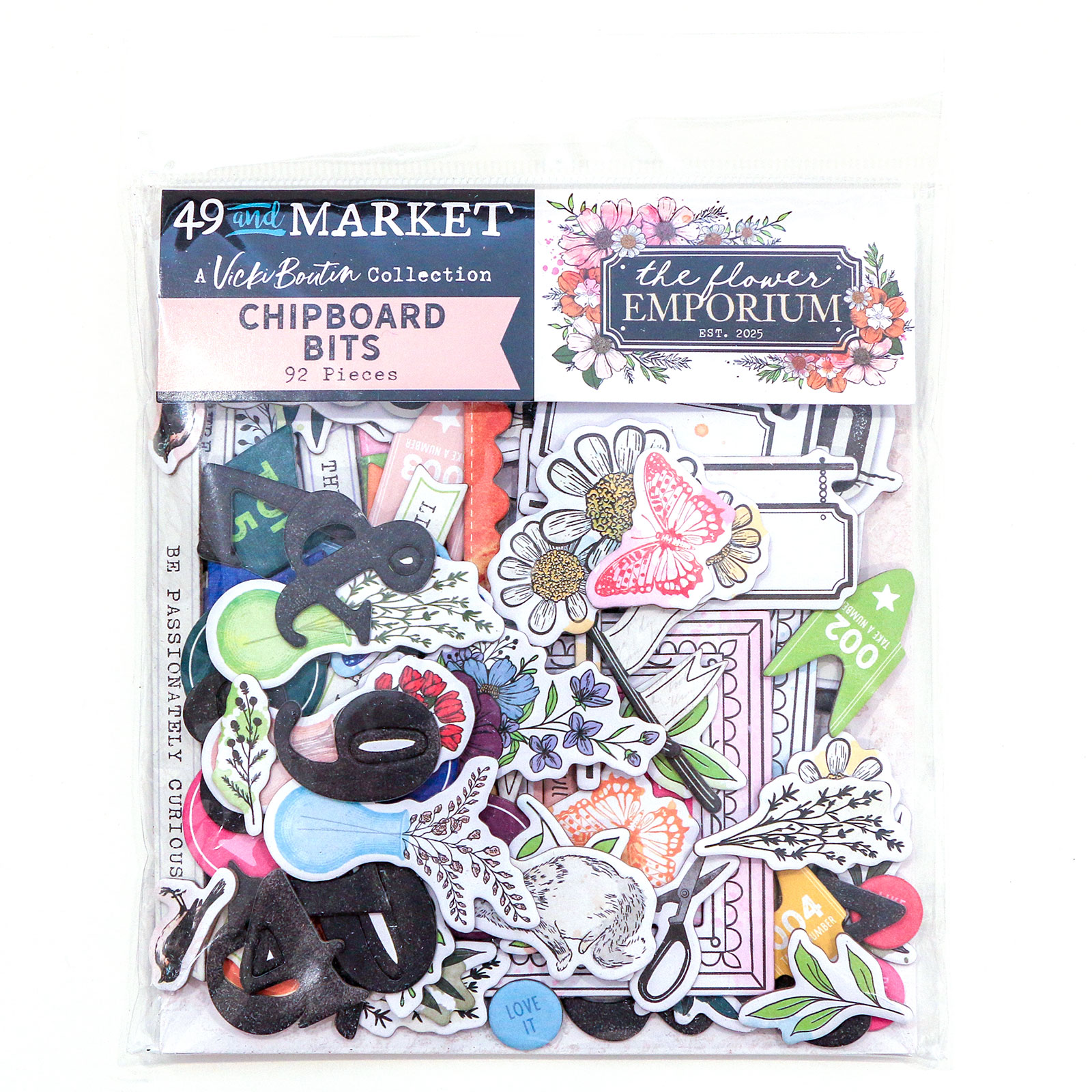 49 And Market - Chipboard Bits - The Flower Emporium - 2