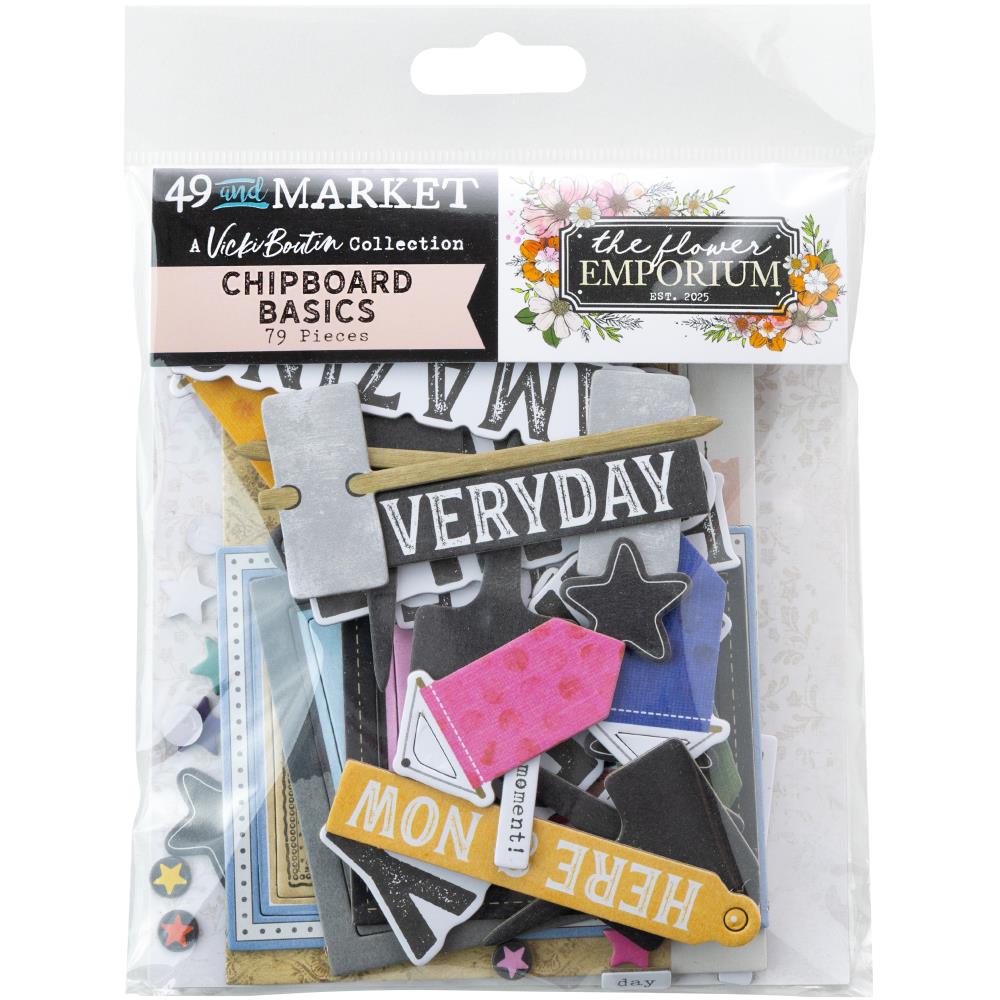 49 And Market - Chipboard Basics - The Flower Emporium