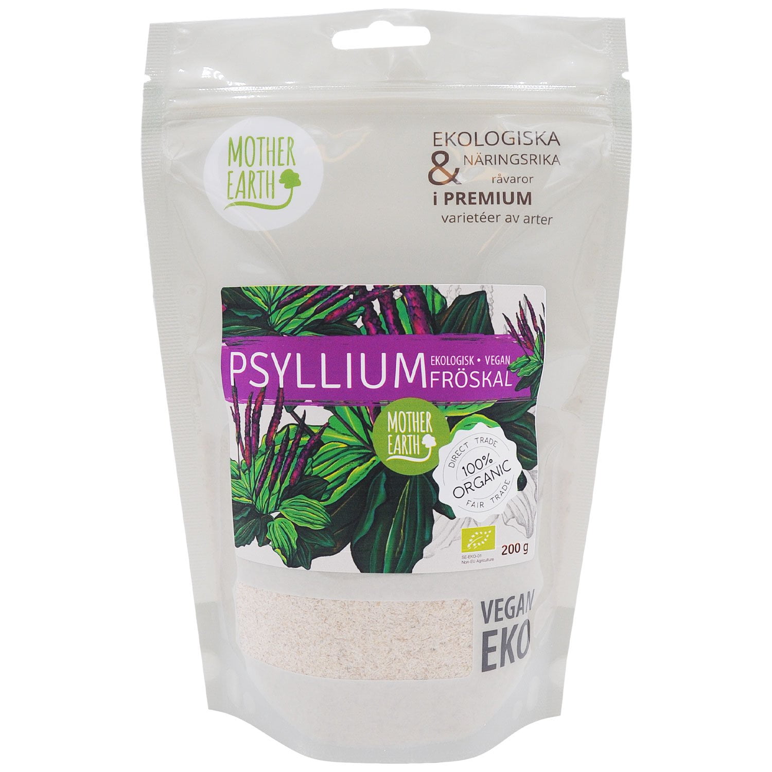 Mother Earth Psylliumfröskal Premium EKO 200g