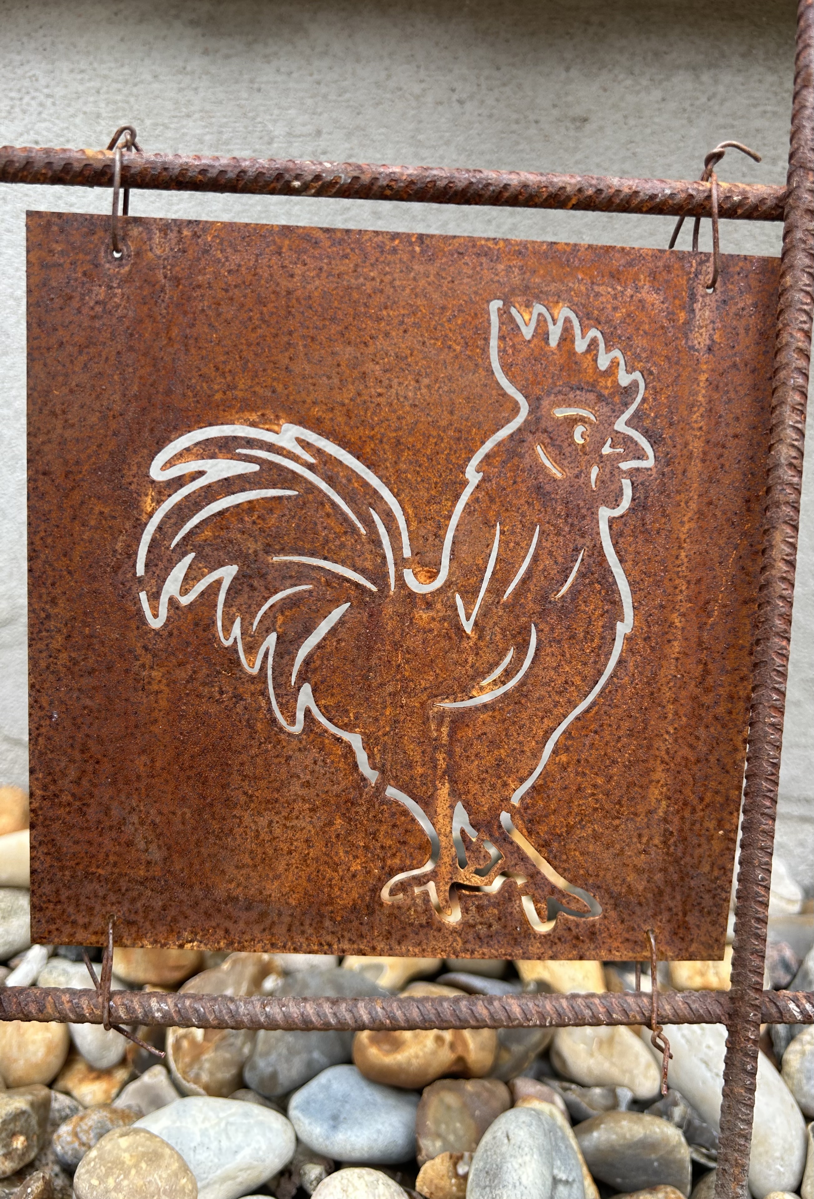 Rostig skylt till armeringsnät TUPP 14 cm