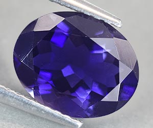 Impresionante piedra preciosa suelta de iolita natural ovalada de alta calidad de 2,06 ct - 3