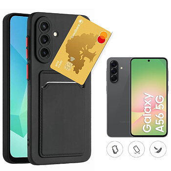 Samsung Galaxy A56 skal mobilskal korthållare slot svart