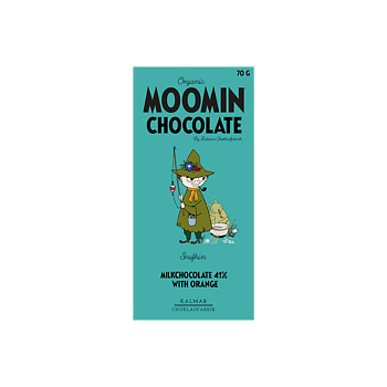 Organic Moomin Chocolate Snufkin - Mjölkchoklad 41% med Apelsinsmak
