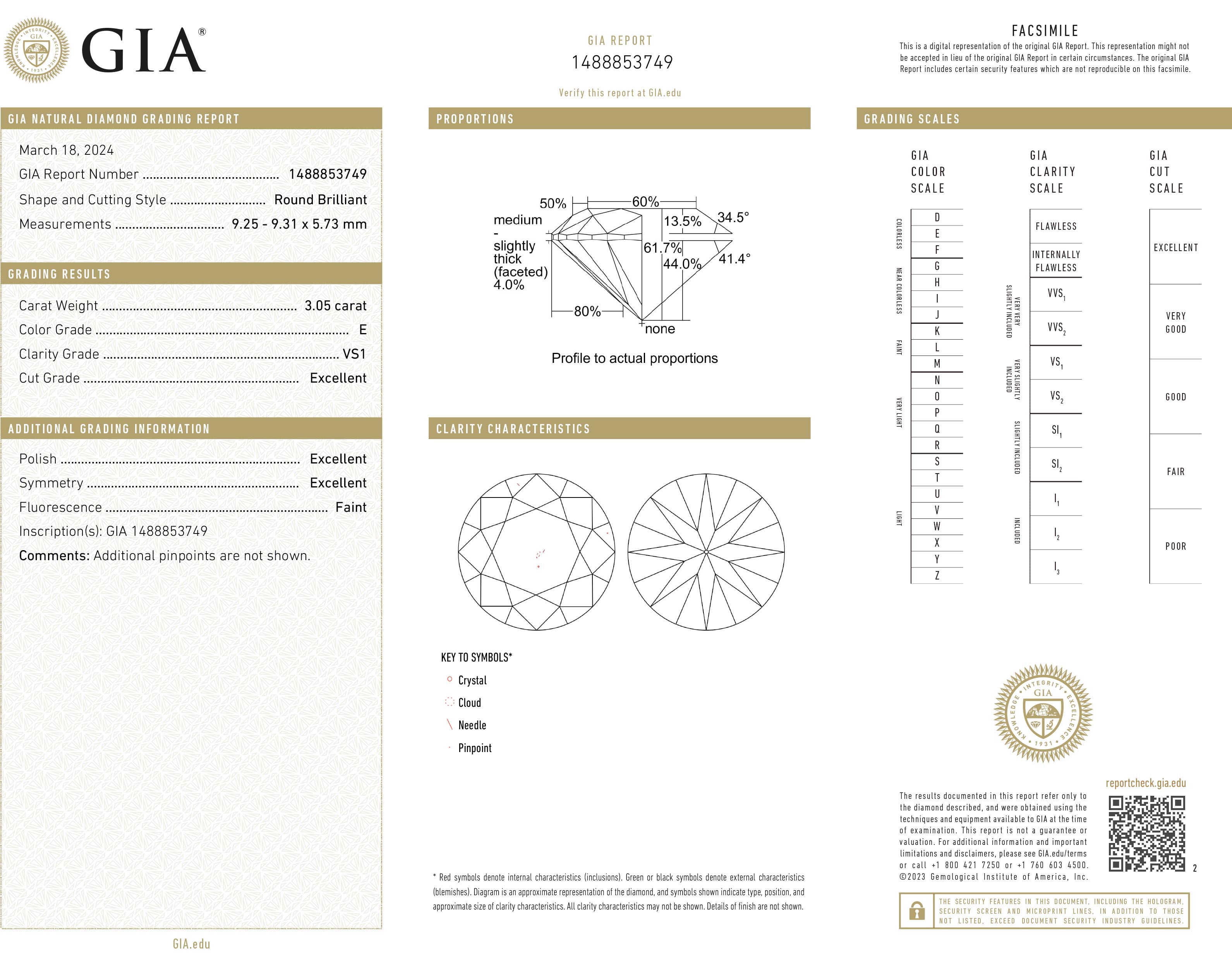 GIA 3.05 ct E VS1 - 2