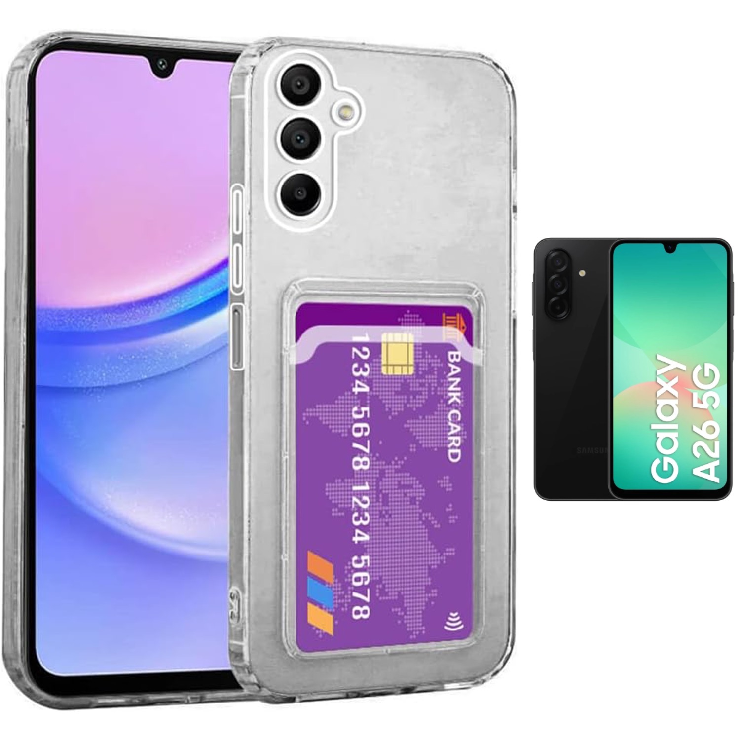 Samsung Galaxy A26 skal korthållare mobilskal slot