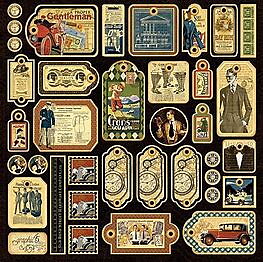 Graphic 45 A Proper Gentleman Collection -A Proper Gentleman Tags