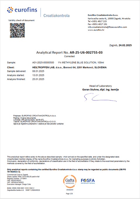 Heiltropfen Methylene Blue Solution 1% – Metylenblått (50 ml) - 4