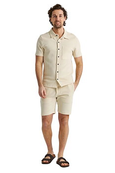 Våfflade beige skjorta i 100% bomull
