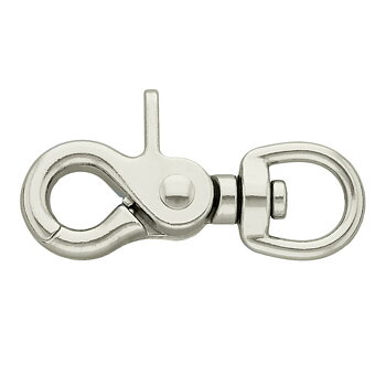 Pistolhake / saxhake för rep, 63 mm, silver