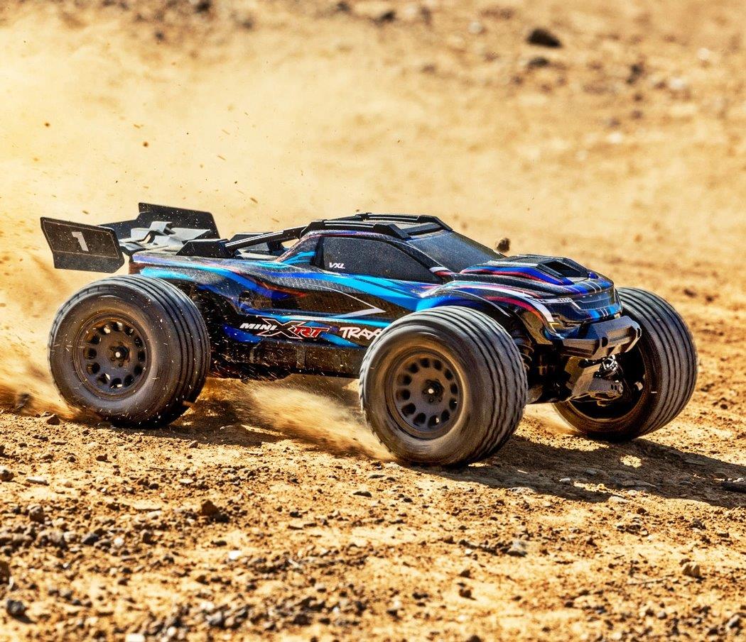 Traxxas Mini XRT RTR TQi VXL-3s Blå - USB-C Laddare / 2s LiPo med ESC Kylfläkt - 12