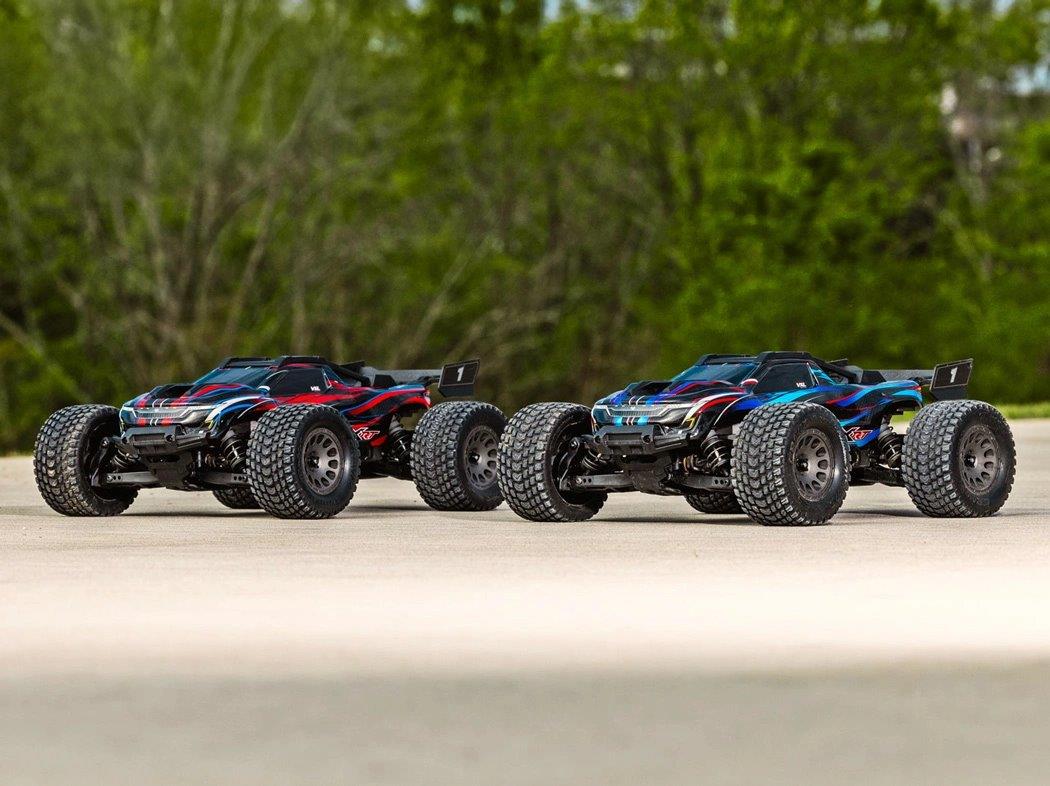 Traxxas Mini XRT RTR TQi VXL-3s Blå - USB-C Laddare / 2s LiPo med ESC Kylfläkt - 10