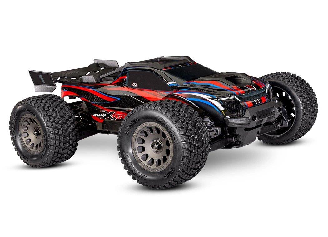 Traxxas Mini XRT RTR TQi VXL-3s Röd - USB-C Laddare / 2s LiPo med ESC Kylfläkt