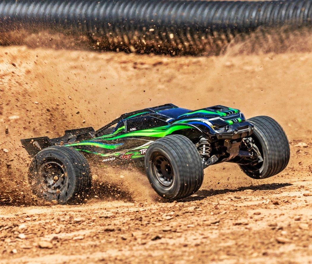Traxxas Mini XRT RTR TQi VXL-3s Grön- USB-C Laddare / 2s LiPo med ESC Kylfläkt - 9