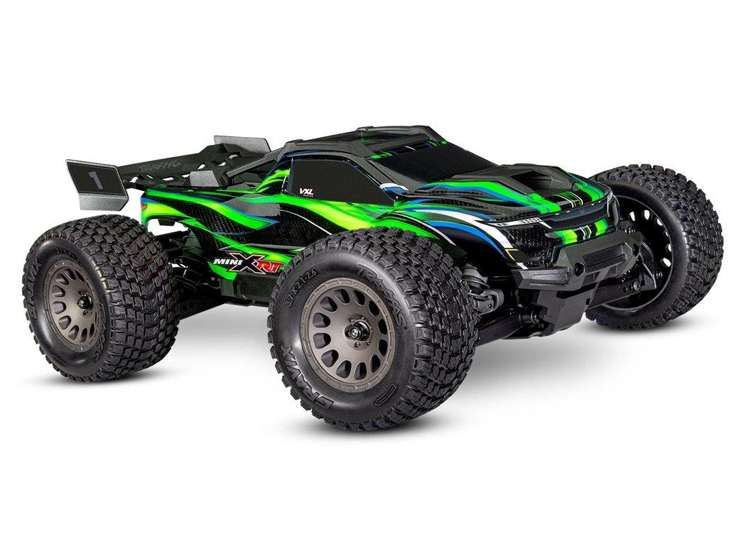 Traxxas Mini XRT RTR TQi VXL-3s Grön- USB-C Laddare / 2s LiPo med ESC Kylfläkt
