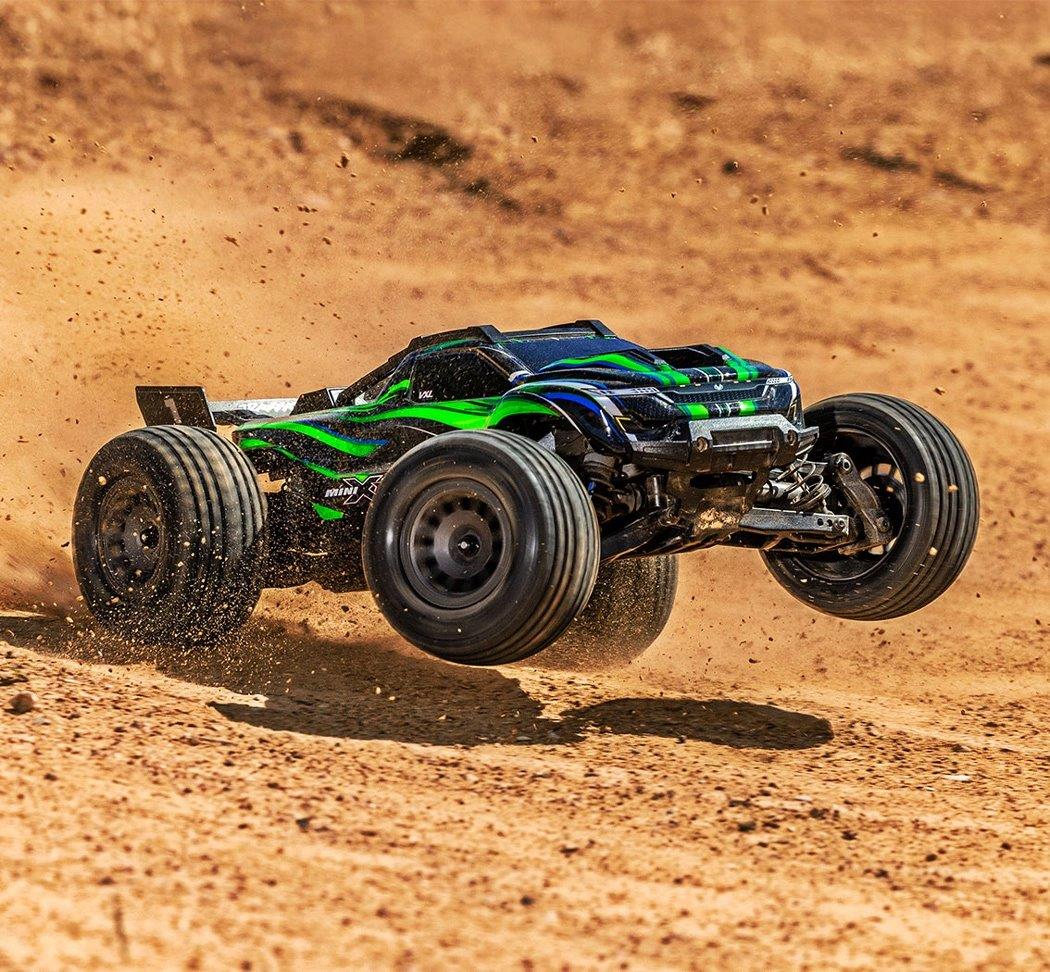 Traxxas Mini XRT RTR TQi VXL-3s Grön- USB-C Laddare / 2s LiPo med ESC Kylfläkt - 10