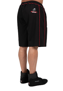 Marlow Mesh Shorts, black/red