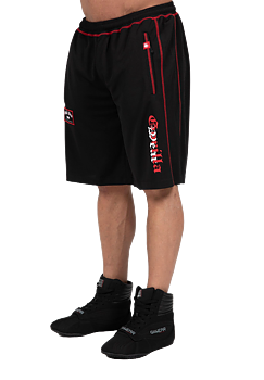 Marlow Mesh Shorts, black/red
