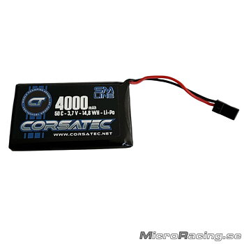 CORSATEC - Battery LiPo, 3.7V/4000mAh, 1S, JR to Sanwa MT5-MT44-M17