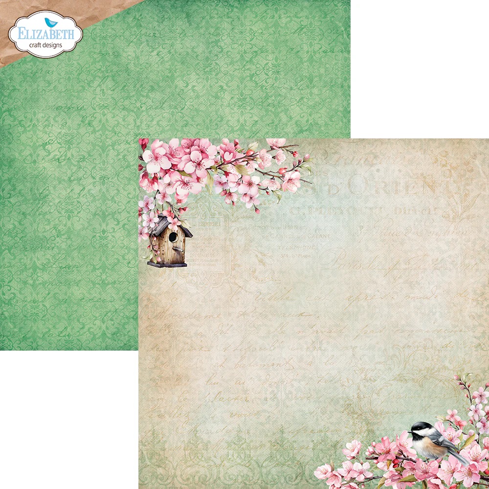Elizabeth  -  Printed Cardstock -12x12 - Spring Blossom - 4