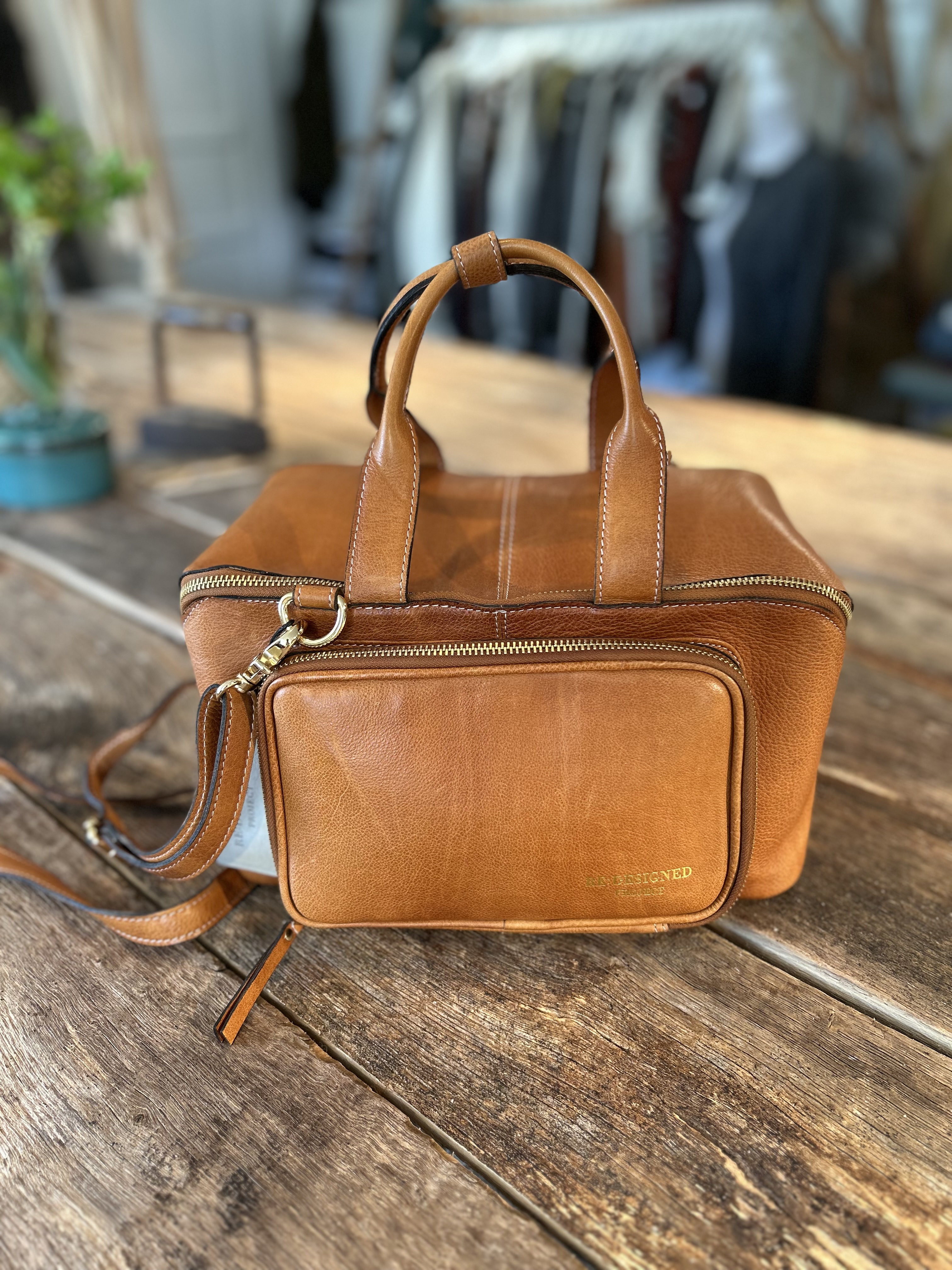 Genuine leather project bag
