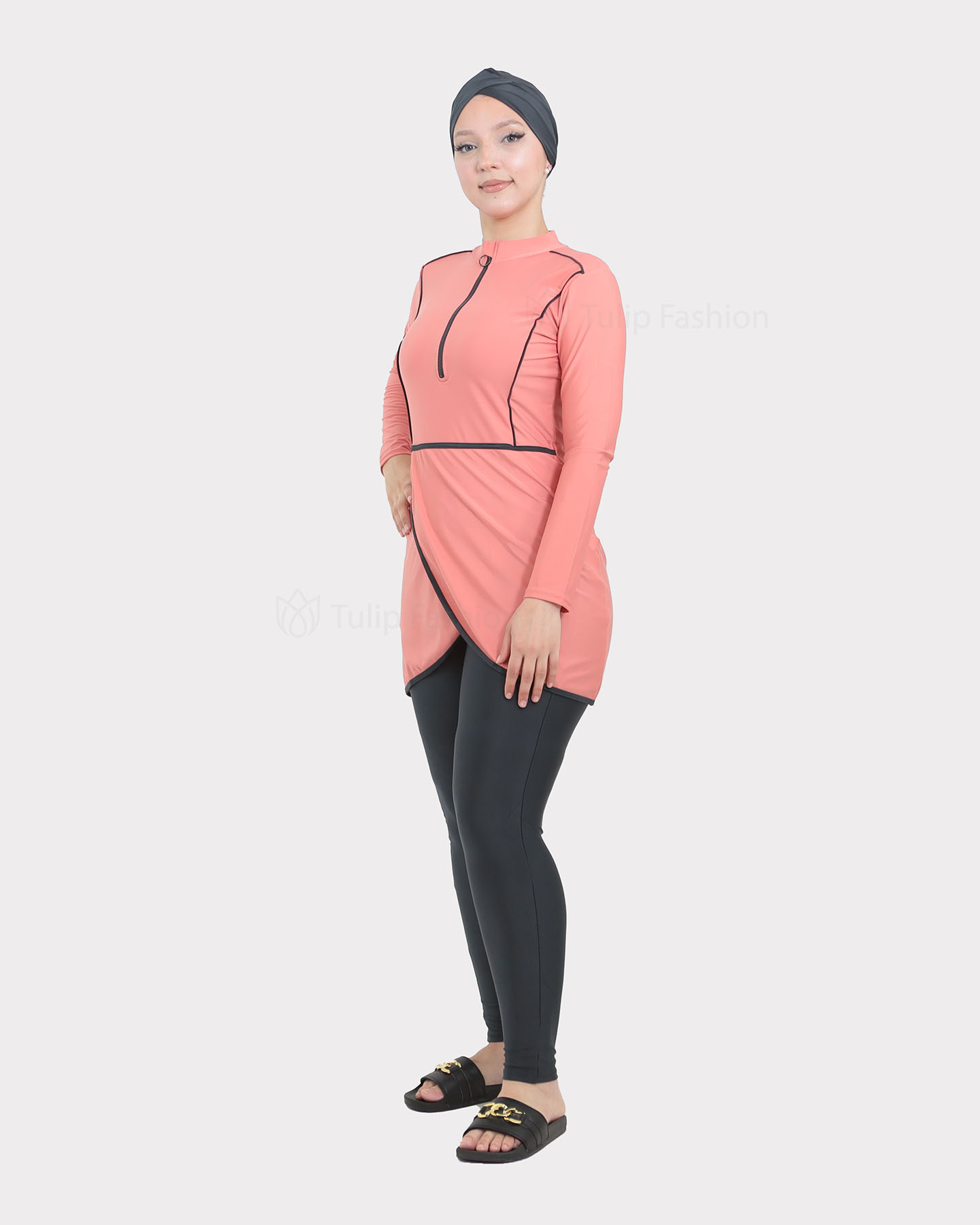Muslim Swimsuit with hijab - Pink - 4