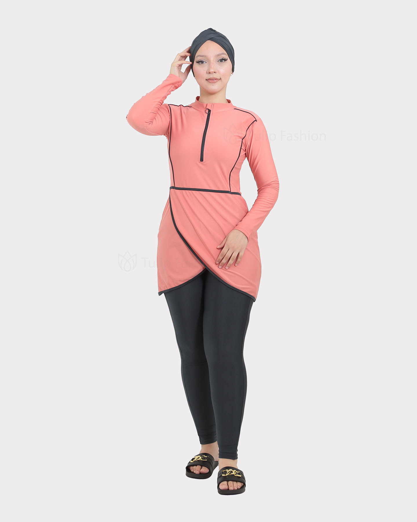 Muslim Swimsuit with hijab - Pink - 6