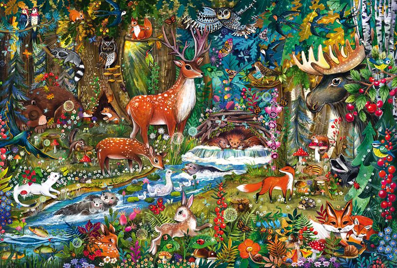 Animal in the Forest of Europe, 150 Bitar Schmidt