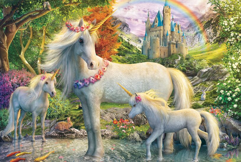 Unicorn Mare with Two Foals, 200 Bitar Schmidt