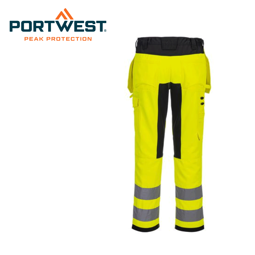Käsityöläishousut Portwest CD889 Stretch Kl 2 Keltainen - 3